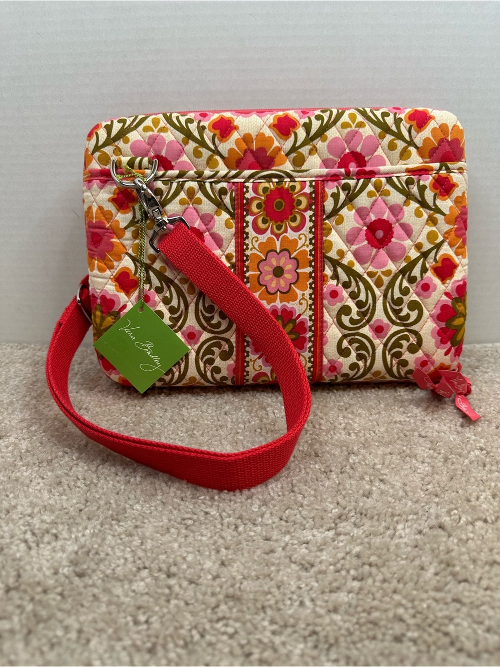Vera Bradley Quilted Tablet hardcase 9x11.5 ins Pink, Orange & Green Floral, NWT